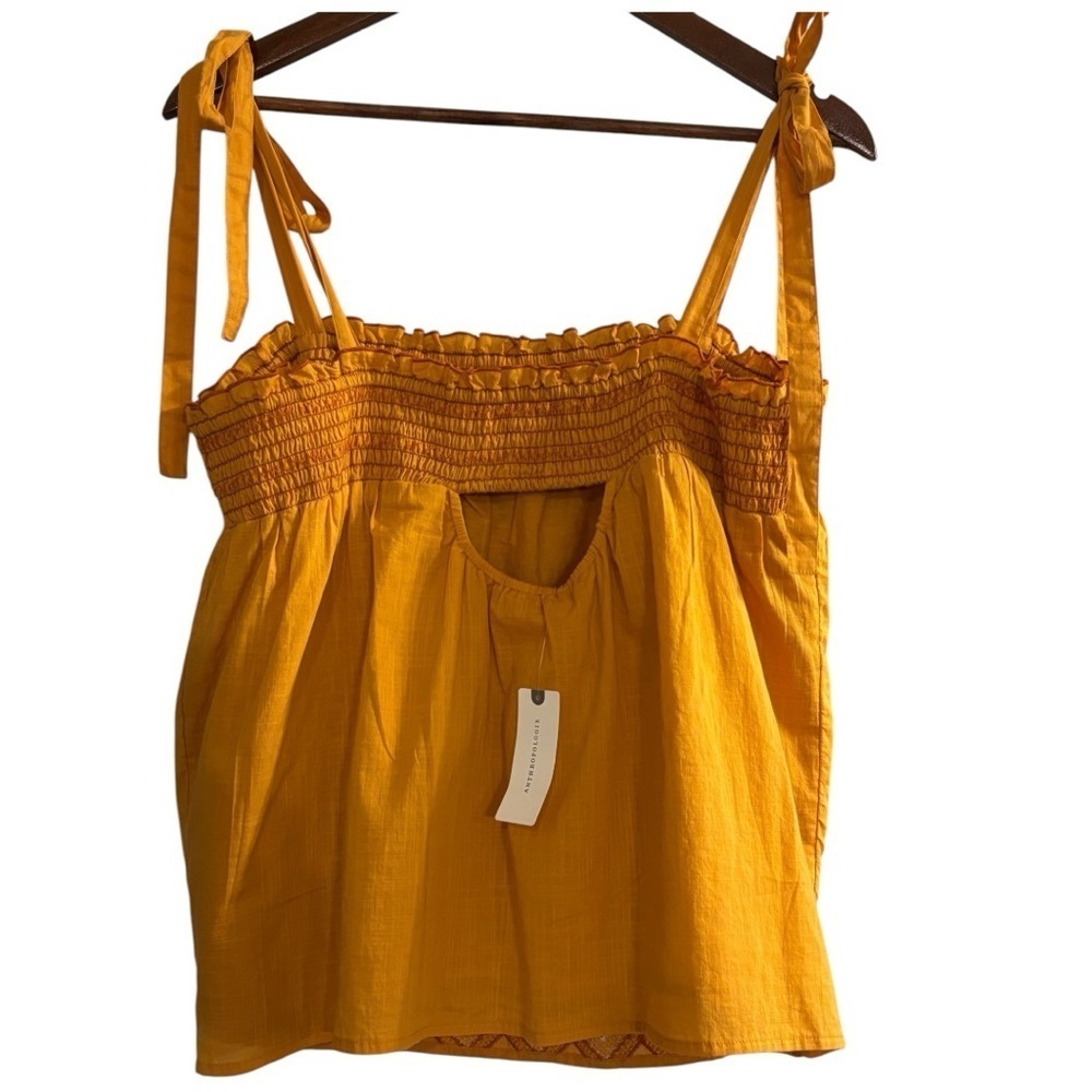 Anthropologie Embroidered Mustard Good Swing Tank Woman’s Size Large NWT - Picture 4 of 11